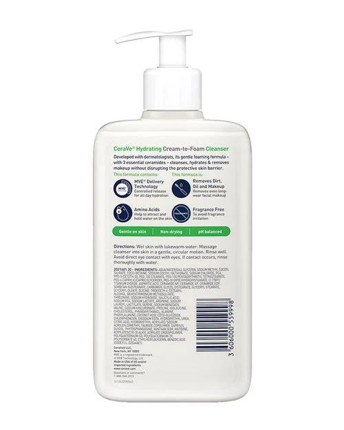 Cerave Hydrating Cream to Foam Cleanser 473ml