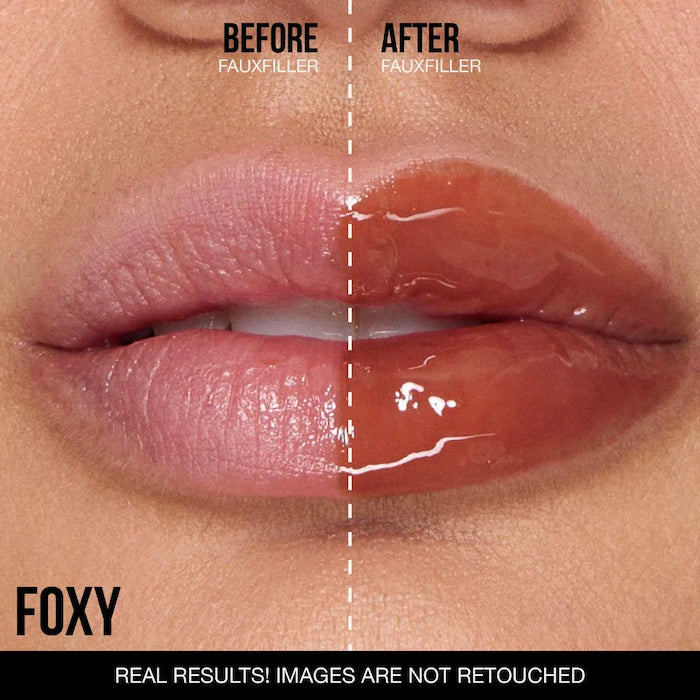 HUDA BEAUTY
Faux Filler Shiny Non-Sticky Lip Gloss - Foxy