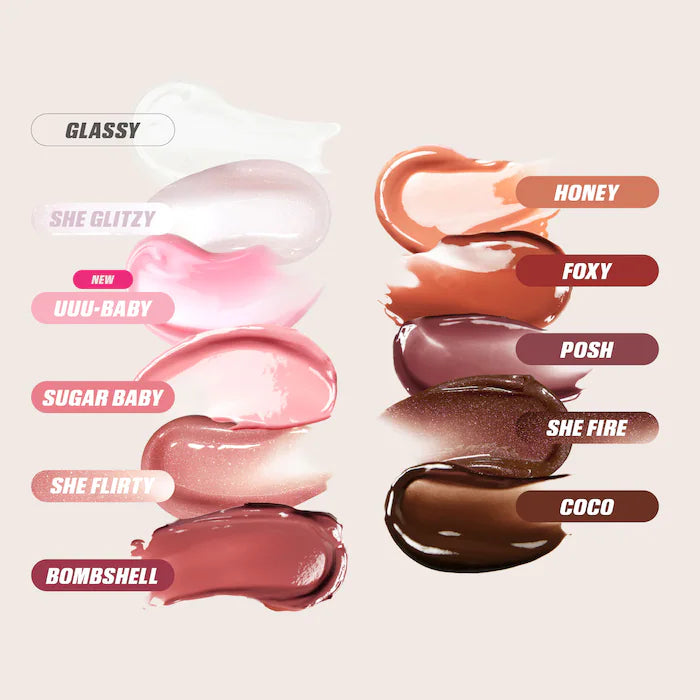 HUDA BEAUTY
Faux Filler Shiny Non-Sticky Lip Gloss - Foxy