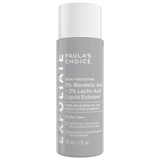 Paula's Choice 
Mini Skin Perfecting 6% Mandelic Acid + 2% Lactic Acid Liquid Exfoliant 10ml