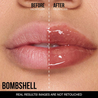 HUDA BEAUTY 
Faux Filler Shiny Non-Sticky Lip Gloss - Bombshell